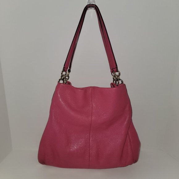 Coach Dahila Pink Leather Phoebe Edie Shoulder Bag RARE 35723 Barbie Barbiecore. - Picture 8 of 11